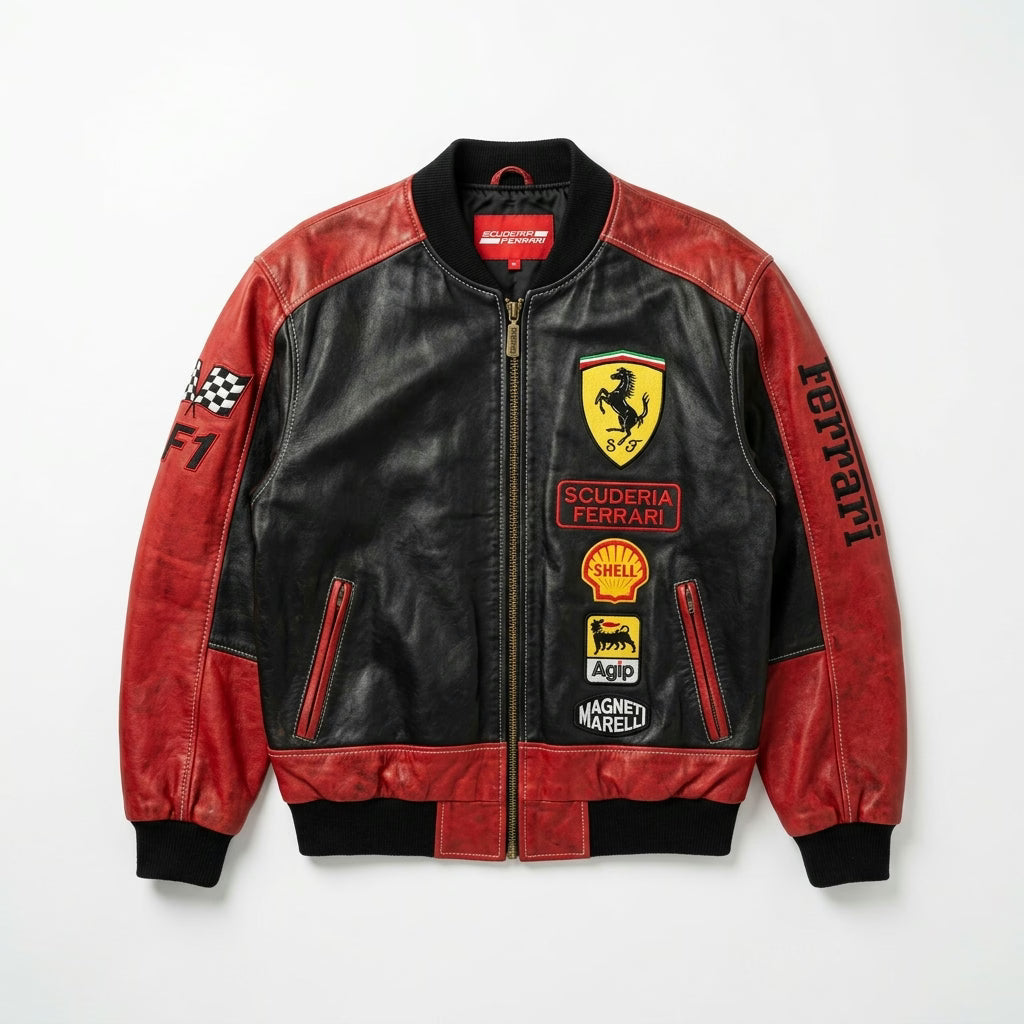 Ferrari F1 Vintage Racing Leather Jacket