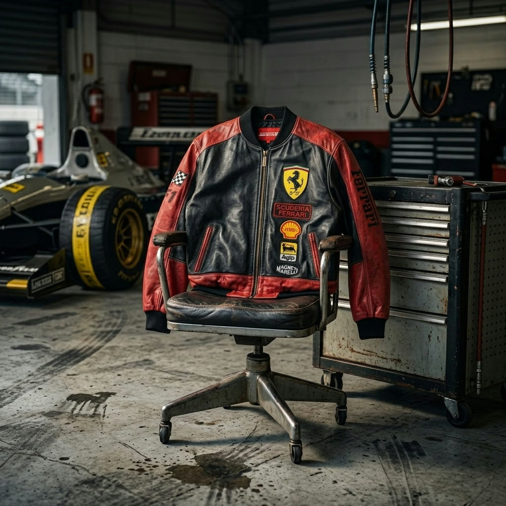 Ferrari F1 Vintage Racing Leather Jacket
