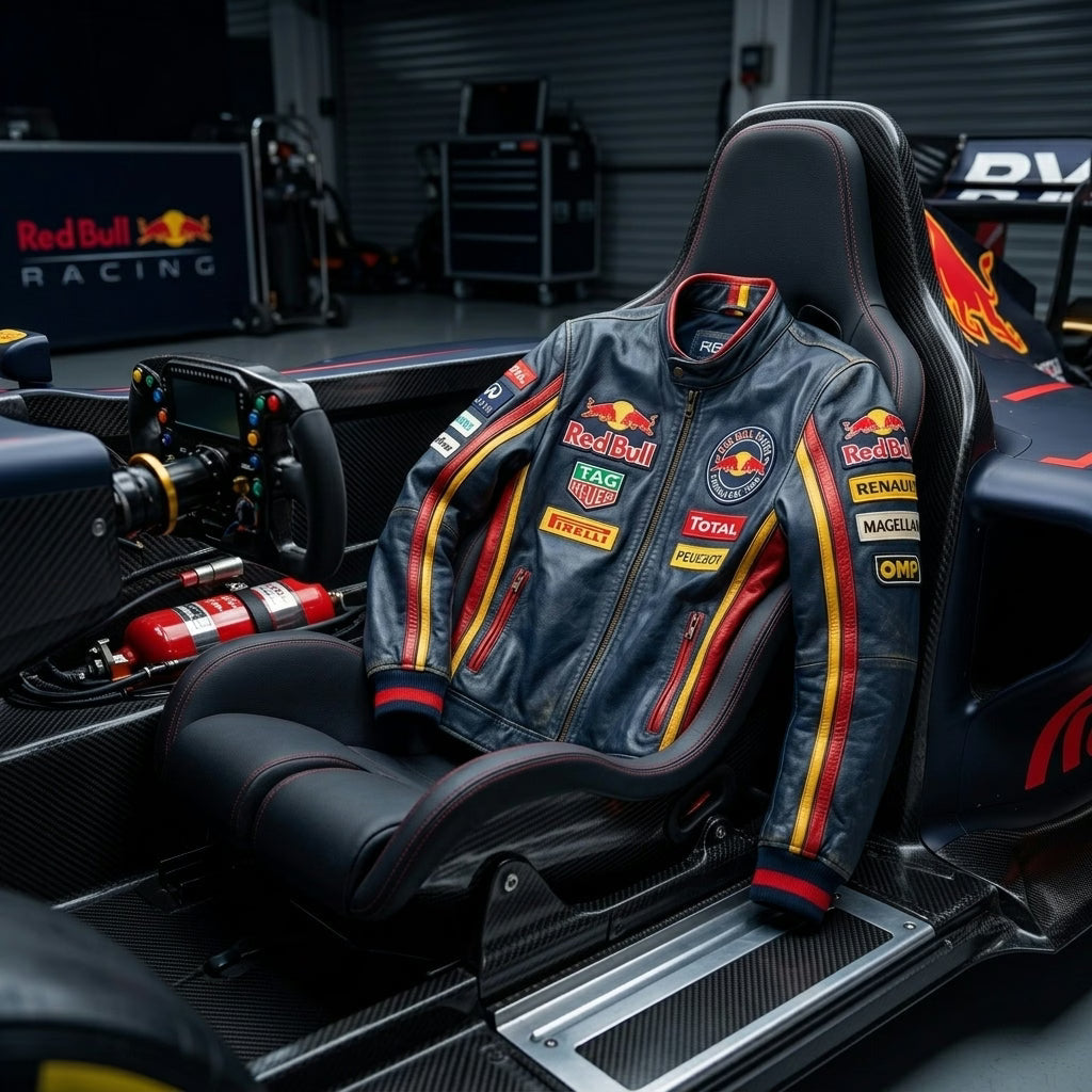 Red Bull Racing Vintage Leather Jacket