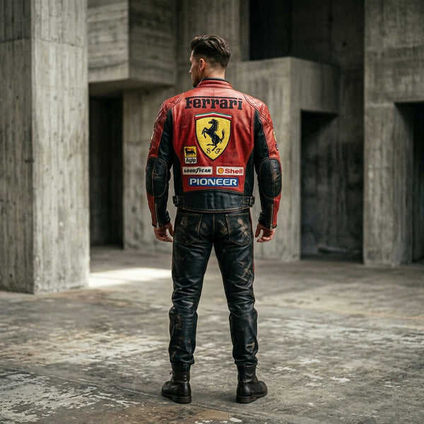 Ferrari F1 Vintage Racing Leather Jacket