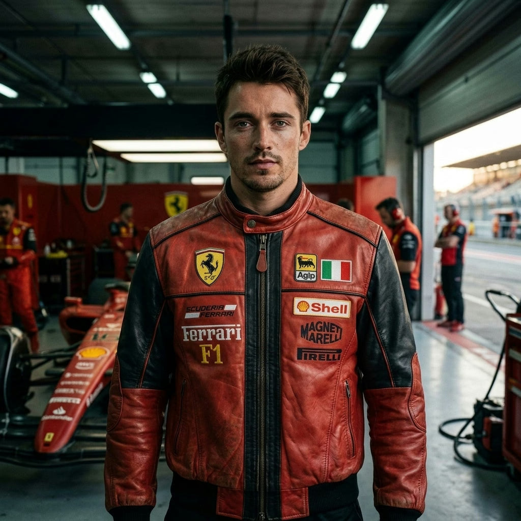 Ferrari F1 Vintage Racing Leather Jacket