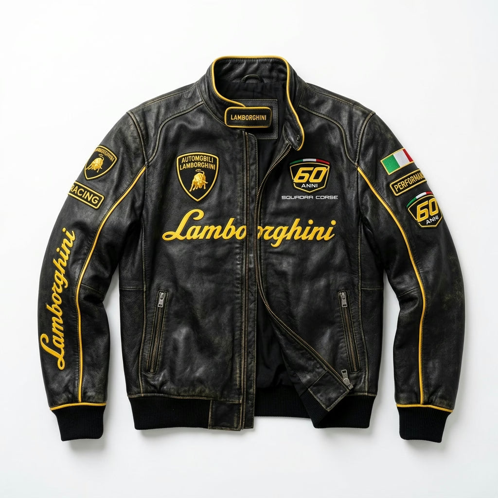 Lamborghini Vintage Racing Leather Jacket