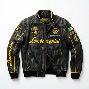 Lamborghini Vintage Racing Leather Jacket