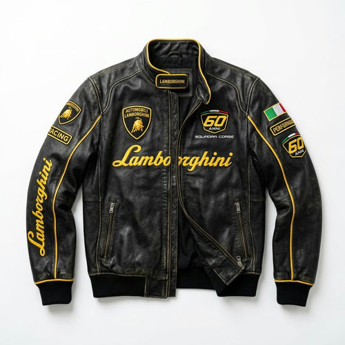 Lamborghini Vintage Racing Leather Jacket