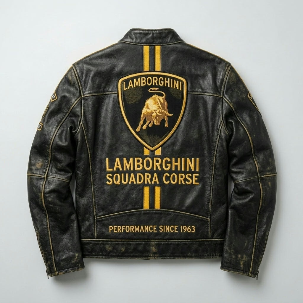 Lamborghini Vintage Racing Leather Jacket