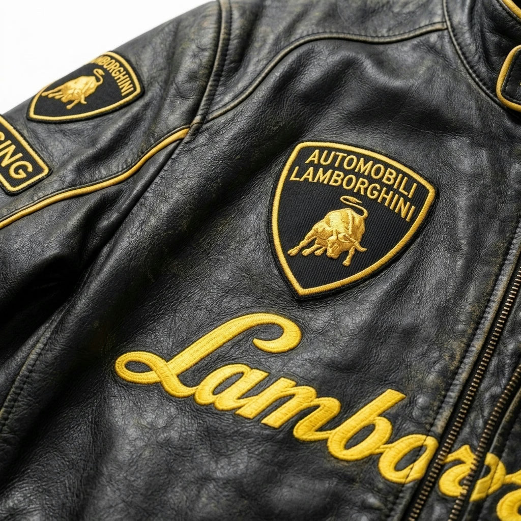 Lamborghini Vintage Racing Leather Jacket