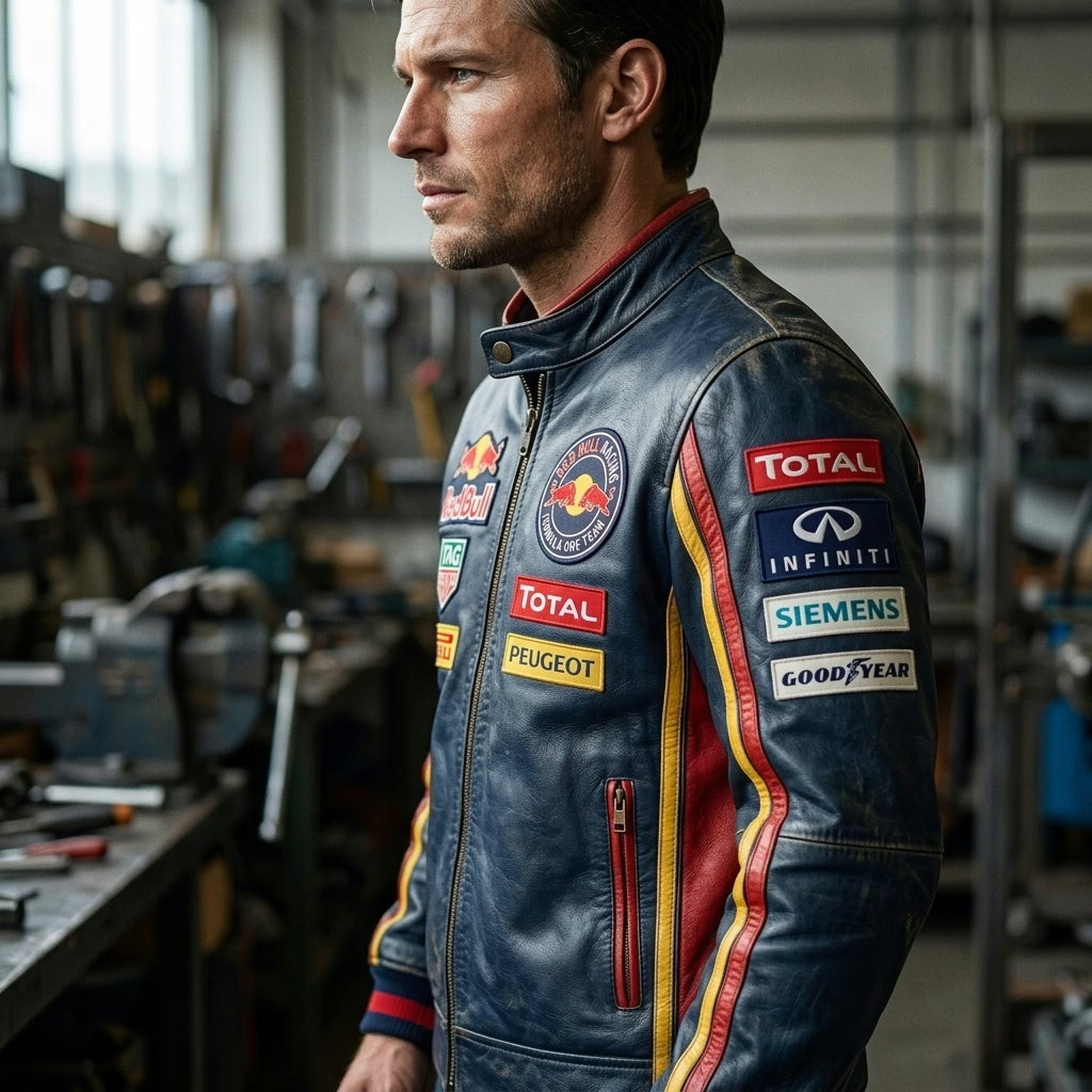 Red Bull Racing Vintage Leather Jacket