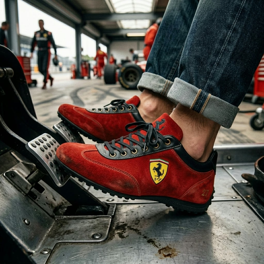 Vintage Ferrari Formula 1 Driving Shoes